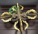 【特大】密教法具 十字金剛杵 チベタンスカル 羯磨(カツマ) 五鈷杵(ごこしょ) 28cm 2.8kg ドルジェ ヴァジュラ 西蔵 チベット【送料無料】