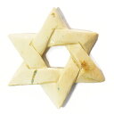 【一点物】六芒星(ダビデの星) マンモス牙 彫刻 化石 ビーズ【送料無料】
