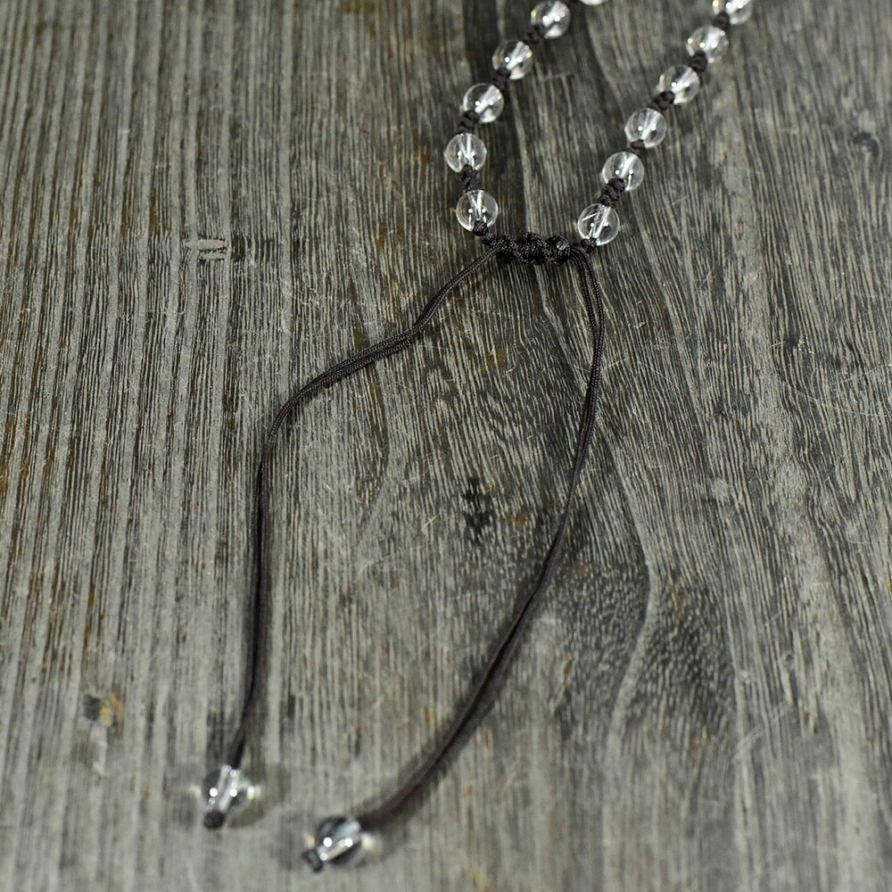 【一点物】チベット密教 至純天珠 陰陽太極天珠 天然水晶 ネックレス 長さ調整可能 【送料無料】