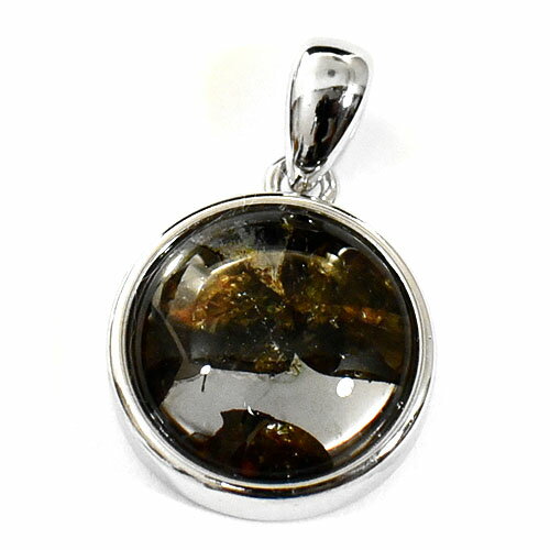 【一点物】パラサイト隕石(石鉄隕石) スターリングシルバー ペンダントトップ 幅：14mm【送料無料】