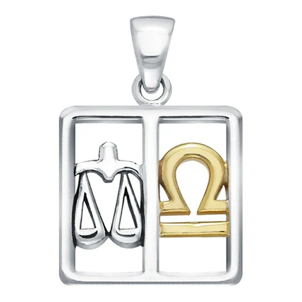 【PETER STONE】黄道十二星座 天秤座(Libra) シルバー&ゴールドプレート ペンダントトップ 9月23日〜10月23日生まれ 西洋占星術【送料無料...