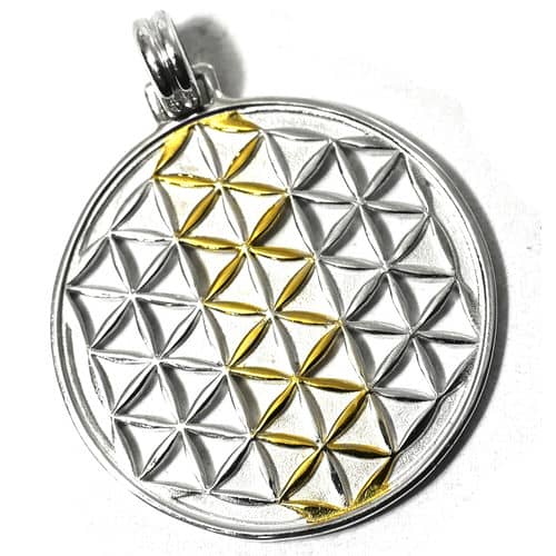 フラワーオブライフ（flower of life） ゴールドプレート シルバー ペンダントトップ ツリーオブライフ 生命の木