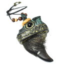 【一点物】アイヌ紋様 エンジュ(槐) 彫刻 ヒグマの爪 ペンダント チェーン付 西田智三 羆 ウッドカービング カムイ 神威 北海道 手彫り ペンダントトップ 和柄【送料無料】