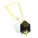 五芒星(ペンタグラム) ブラックオニキス ペンデュラム 金具部分:金色 天然石 パワーストーン 和柄【メール便対応可】