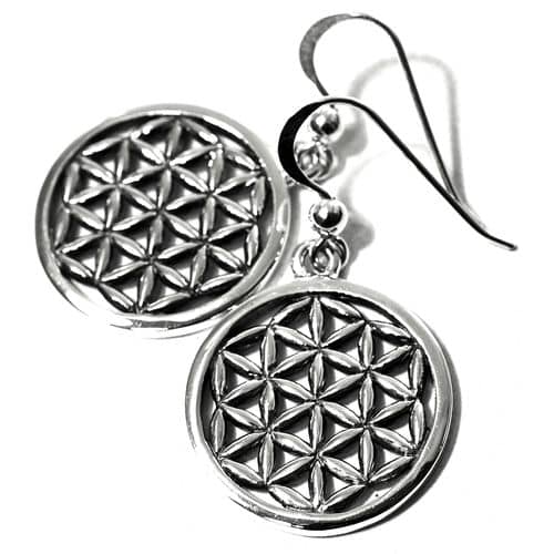 【PETER STONE】フラワーオブライフ（flower of life） シルバー ピアス セット（対） ツリーオブライフ 生命の木【送料無料♪】