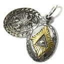 【goodvibrations】プロビデンスの目 双竜 ダブルドラゴン スライド式 スターリングシルバー ペンダントトップ フリーメイソン Freemason ...