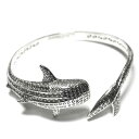 【PETER STONE】ジンベイ4ザメ(Whale shark) スターリングシルバー バングル ブレスレット 約35g【送料無料】