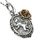 【goodvibrations】月猫 クレセントムーンキャット バラ(薔薇) シルバー ペンダントトップ グッドバイブレーョン 和柄【メール便対応可】
