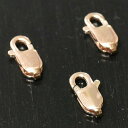 【バリシルバーパーツ】カニカン リング無 4×8mm 3個セット 18金ピンクゴールドコーティング【メール便対応可】