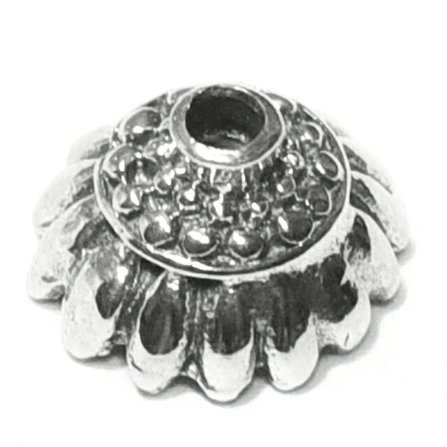 バリ島 シルバーパーツ 伝統模様 シルバー 菊座（CAP）1個 ｜インドネシア シルバー925