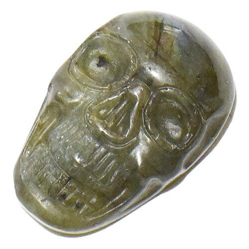 【一点物】ラブラドライト スカル（骸骨） カービング（彫刻） プレート カボション【メール便対応可】￢