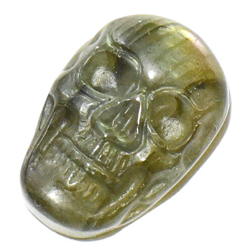 【一点物】ラブラドライト スカル（骸骨） カービング（彫刻） プレート カボション【メール便対応可】￢