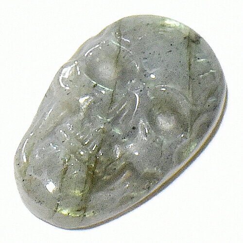 【一点物】ラブラドライト スカル（骸骨） カービング（彫刻） プレート カボション【メール便対応可】￢