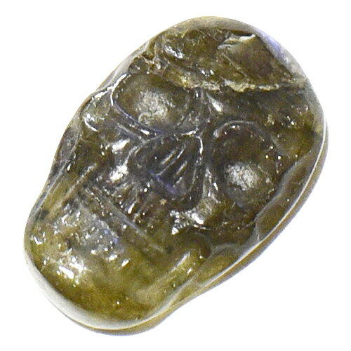 【一点物】ラブラドライト スカル（骸骨） カービング（彫刻） プレート カボション【メール便対応可】￢