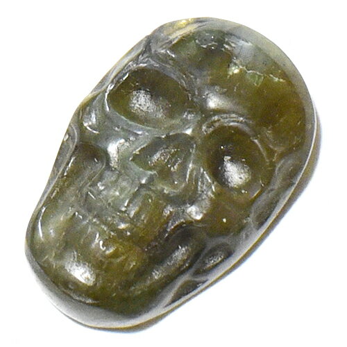 【一点物】ラブラドライト スカル（骸骨） カービング（彫刻） プレート カボション【メール便対応可】￢