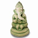 【一点物】インド神 ガネーシャ 石材 置物 高さ:13.5cm 重さ:560g【送料無料】¬