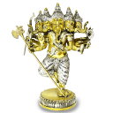 【一点物】インド神 5面 鬼神 ガネーシャ 金属 置物 高さ:22cm 重さ:1958g【送料無料】
