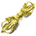 チベット密教 法具 金剛杵(バジュラ) 150mm 330g ゴールドメタルカラー ドルジェ ヴァジュラ 西蔵 チベット【送料無料】