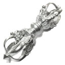 チベット密教 法具 金剛杵(バジュラ) 150mm 330g シルバーカラー【送料無料】