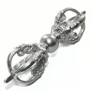 チベット密教 法具 金剛杵(バジュラ) シルバーカラー 98mm 95g