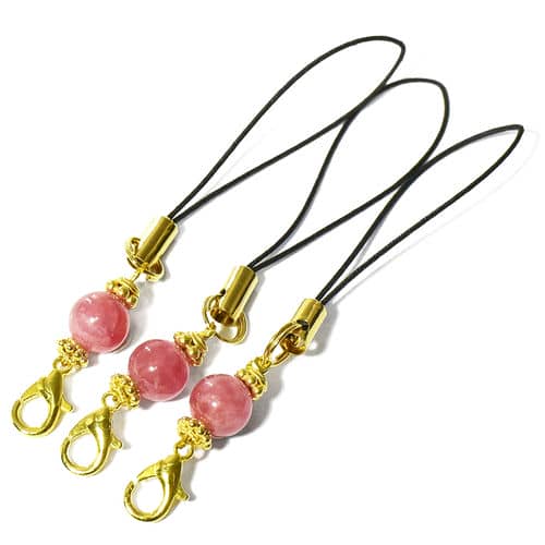 高品質 インカローズ（ロードクロサイト） 24金コーティング シルバー ストラップ【メール便対応可】