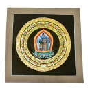 チベット密教 手描き マンダラ 曼陀羅 タンカ ヤントラ 梵字 カーラチャクラ 25.0×25.0cm￢