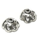 バリ島 シルバーパーツ 伝統模様 菊座(CAP)2個セット 直径:12mm|インドネシア シルバー925¬