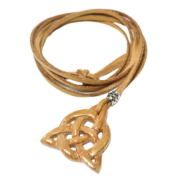 【一点物】マンモス牙 彫刻 ケルティックノット トリケトラ シルバー ネックレス 長さ調整可能【送料無..