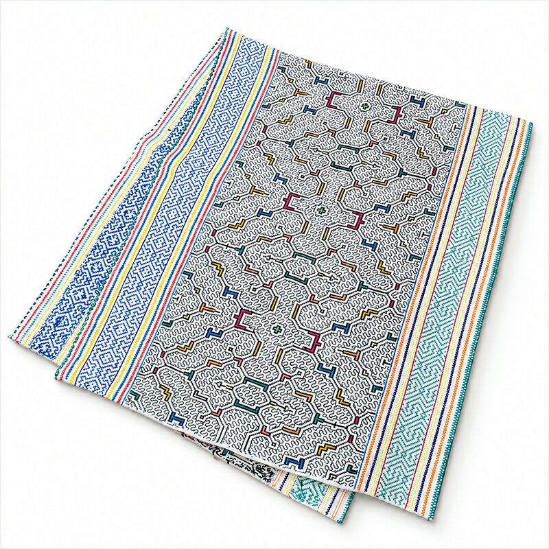 Rakuten - 【一点物】ペルー シピボ族 刺繍布 幅：60cm×縦：151cm 重さ：318g【送料無料】