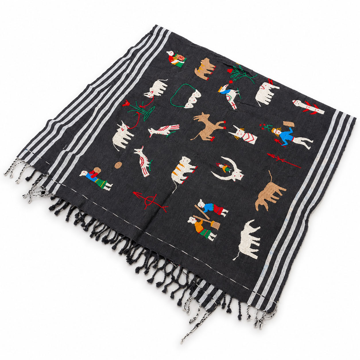 Rakuten - 【一点物】ミャンマー・チン族（Chin） 手刺繍 手織り布 幅：98cm、縦：176cm、重さ：728g【送料無料】