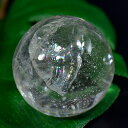 【一点物】ガネッシュヒマール産 ヒマラヤ水晶 彫刻 カービング ボール(玉) 虹あり(レインボーあり) 42g¬【送料無料】