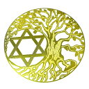 ツリーオブライフ（生命の樹） 六芒星（ダビデの星） 金色 メタル（金属） カード 直径：8cm エナジーカード【メール…