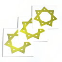 七芒星(スターオブセブン) 金色 メタル(金属) ステッカー 直径:3cm 3枚セット 幾何学模様 フェアリースター【メール便対応可】