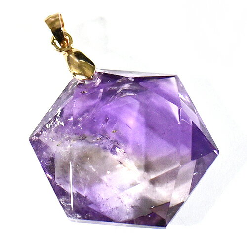 【一点物】六芒星（ダビデの星） バイカラーアメジスト シルバー ペンダントトップ クリスタル クォー..