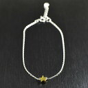 五芒星(ペンタグラム) 18金ゴールドコーティング スターリングシルバー ブレスレット 16〜18cm(調整可能) 星 スター【メール便対応可】