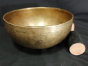 【一点物】シンギングボウル セブンメタル 直径約22cm 重さ約1233g リン棒付 |フラワーオブライフ(生命の花) シンギングボール ヨガ 浄化 癒し 瞑想...