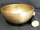 【一点物】シンギングボウル セブンメタル 直径約22cm 重さ約1369g リン棒付 |フラワーオブライフ(生命の花) シンギングボール ヨガ 浄化 癒し 瞑想...