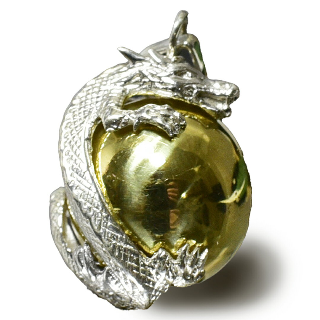 バリ島 ガムランボール 龍（ドラゴン） シルバー ペンダントトップ【説明カード付】【メール便対応可】のサムネイル