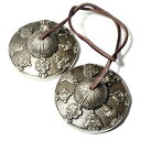 【プレミアム品質】チベット密教 ティンシャ(チベタンベル) 八吉祥(八つの幸運のシンボル) 7メタル 直径:72mm 紐:革紐|セブンメタル ヨガ 浄化 癒し ...