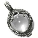龍(ドラゴン) 天然水晶玉 スターリングシルバー ペンダントトップ 水晶玉直径12mm【送料無料】