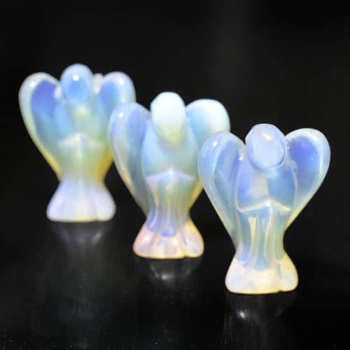 エンジェル（天使）オブシディアンオパール（オパライト） 彫刻 サイズ：19×27mm 1個販売【メール便対応可】