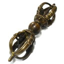 チベット密教 法具 金剛杵(バジュラ) 98mm コッパー(銅)アンティーク加工 ドルジェ ヴァジュラ 西蔵 チベット