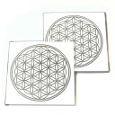 フラワーオブライフ(生命の花) 銀色(シルバー) メタルステッカー 直径:5cm 2枚セット 幾何学模様【メール便対応可】