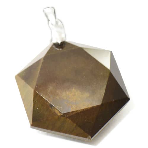 【一点物】六芒星（ダビデの星） タイガーアイ（虎目石） シルバー ペンダントトップ【メール便対応可】¬