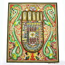【一点物】お釈迦様 仏足石 千福輪 足の裏 曼荼羅 サンドアート 絵画 幅:34cm 縦:42cm(絵画部分)【送料無料】¬