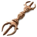 密教法具 金剛杵(バジュラ) 三鈷杵(さんこしょ) 190mm コッパー(銅)カラードルジェ ヴァジュラ 西蔵【送料無料】