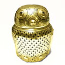 【一点物】幸運の鳥 フクロウ 梟 伝統模様 金粉塗料 手塗 漆器 ジュエリー ボックス 宝石箱¬