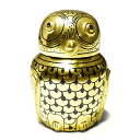 【一点物】幸運の鳥 フクロウ 梟 伝統模様 金粉塗料 手塗 漆器 ジュエリー ボックス 宝石箱¬