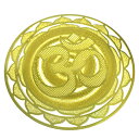 チベット密教 マントラ オム(OM) 金色 メタル(金属) カード 直径:8cm エナジーカード【メール便対応可】
