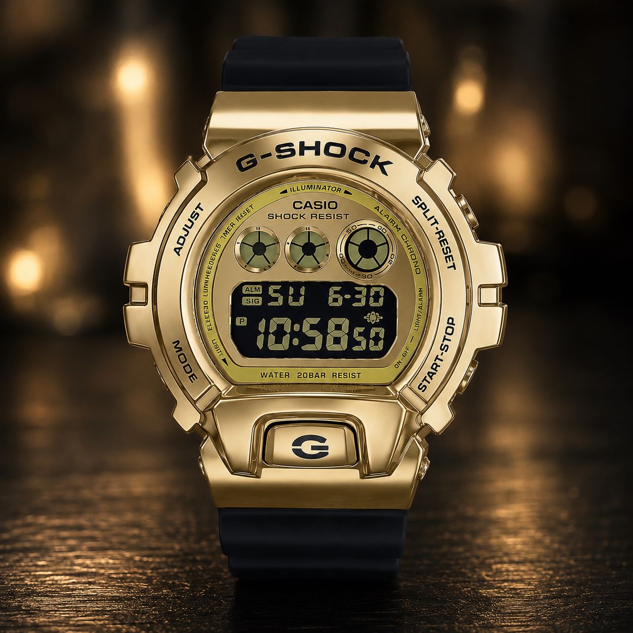 腕時計 カシオG-SHOCK海外モデル GM-6900G-9 黒 ゴールド メンズ レディース